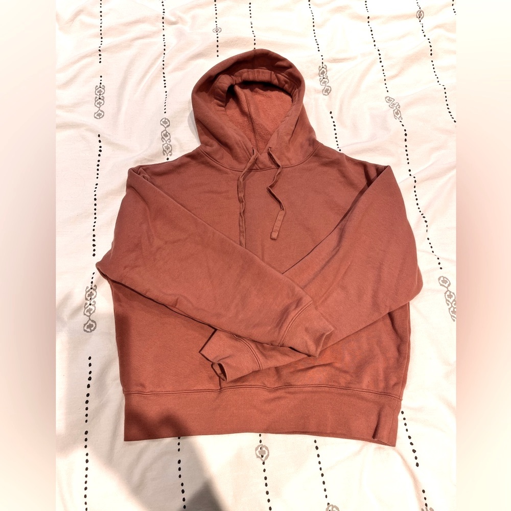 Girlfriend Collective mauve crop hoodie